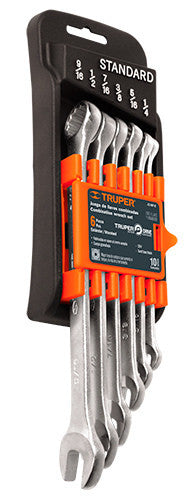 JUEGO DE LLAVES COMBINADAS, 6 PIEZAS, GRANALLADAS