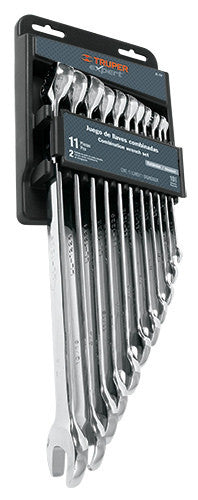 JUEGO DE LLAVES COMBINADAS, 11 PIEZAS, PULIDAS