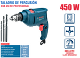 BOSCH TALADRO DE PERCUSION GSB 450 PROFECIONAL CON 3 BROCAS 06011B50G1