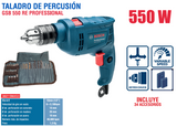 BOSCH ROTOMARTILLO GSB 550 RE 550W + 34 ACC 06011B60G3