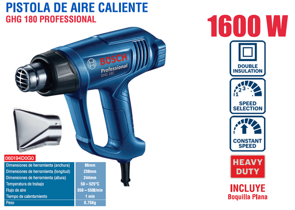 BOSCH PISTOLA DE AIRE CALIENTE 060194D0G0