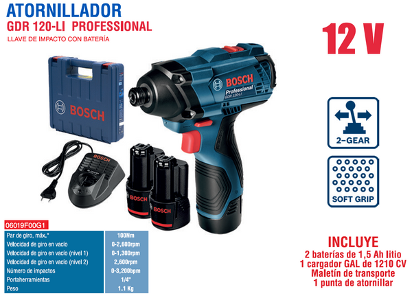 BOSCH LLAVE DE IMPACTO GDR 120-LI