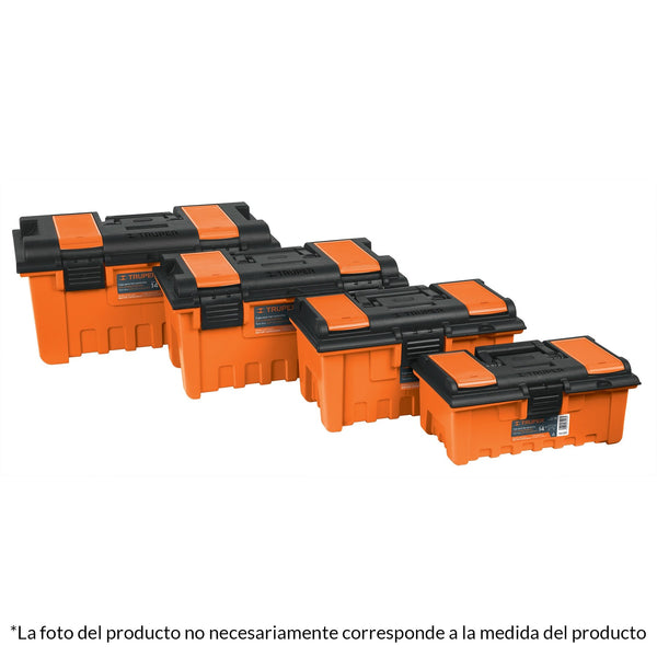 Caja plástica 16' con compartimentos, naranja