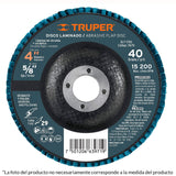 Disco laminado, 4', grano 80, centro 5/8'