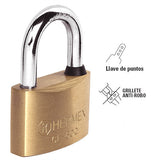 CANDADO DE LATÓN, 60MM, LLAVE DE PUNTOS