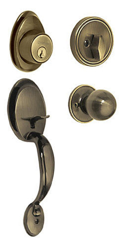 CERRADURA ENTRADA PRINCIPAL, LATÓN ANTIGUO, VERONA