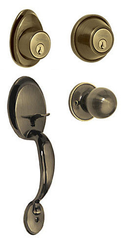 CERRADURA ENTRADA PRINCIPAL,LATÓN ANTIGUO,VERONA,2 CILINDROS