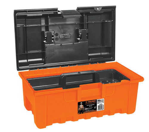 CAJA PARA HERRAMIENTA, AMPLIA DE 14', COLOR NARANJA