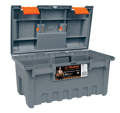 CAJA PARA HERRAMIENTA, AMPLIA DE 19', COLOR GRIS