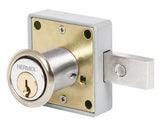 CERRADURA PARA MUEBLE, MODELO 26, ACCIÓN HORIZONTAL, CROMO