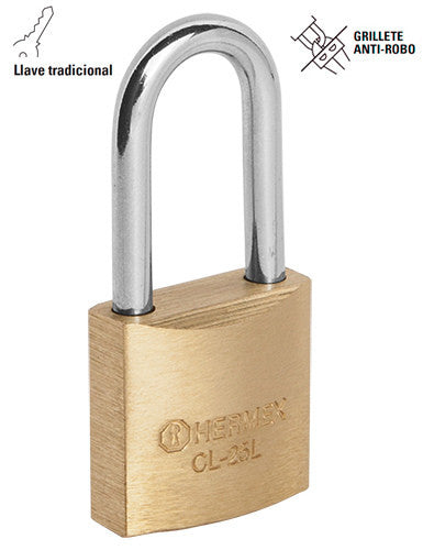 CANDADOS GEMELOS, LATÓN, 25MM, GANCHO LARGO