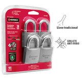 CANDADOS DE HIERRO, 38 MM, 4 PIEZAS