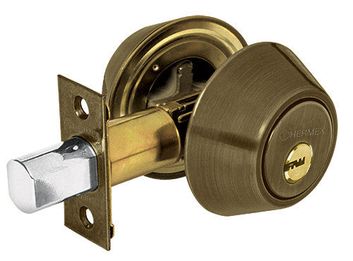 CERROJO LATÓN ANTIGUO, DOBLE CILINDRO