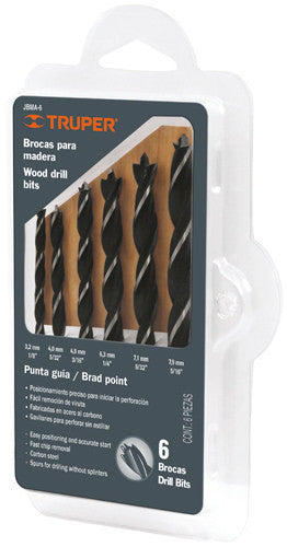 JUEGO DE BROCAS PARA MADERA, 6 PIEZAS