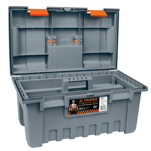 CAJA PARA HERRAMIENTA, AMPLIA DE 22', COLOR GRIS