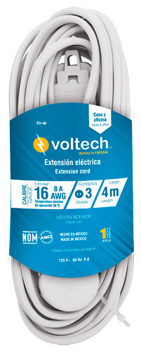 EXTENSIÓN ELÉCTRICA DOMÉSTICA, 8 M, BLANCA, VOLTECH