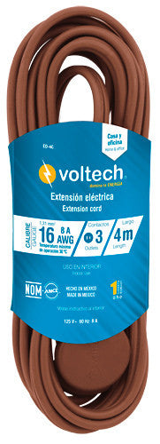 EXTENSIÓN ELÉCTRICA DOMÉSTICA, 6 M, CAFÉ, VOLTECH