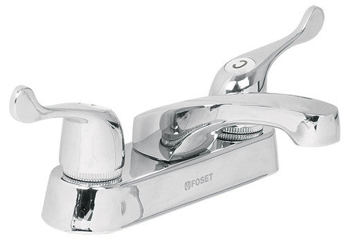 MEZCLADORA CROMADA PARA LAVABO, CON 2 MANERALES, CUELLO