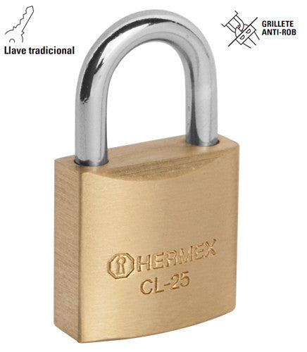 CANDADOS GEMELOS DE LATÓN, 25MM