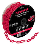 CADENA DE PLÁSTICO DE 5MM, ROJA, PRECIO POR METRO