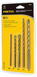 JUEGO DE BROCAS PARA CONCRETO, 5 PIEZAS, PRETUL