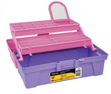CAJA COSMETIQUERA 14"", ROSA/MORADO