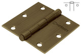 BISAGRA CUADRADA, 3', LATÓN ANTIGUO, CABEZA PLANA