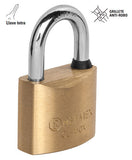 CANDADO DE LATÓN, 40MM, LLAVE TETRA