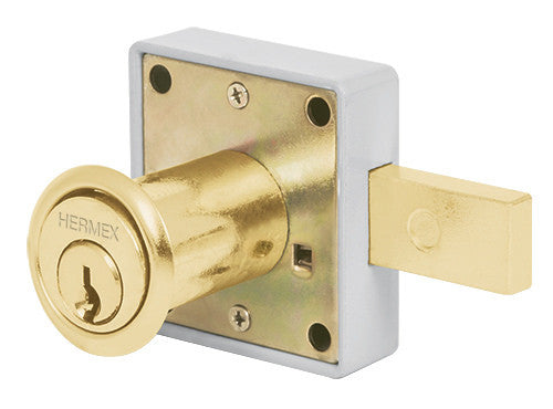 CERRADURA PARA MUEBLE, MODELO 25, LATÓN