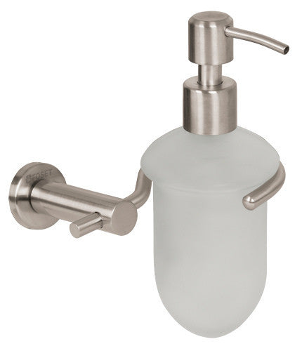 DISPENSADOR DE JABÓN LIQUIDO SATINADO.