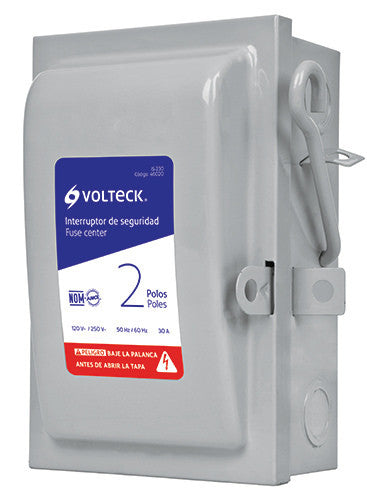 INTERRUPTOR DE SEGURIDAD 2 POLOS, 30 A, VOLTECH