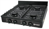 PARILLA PARA GAS, 4 QUEMADORES, COLOR NEGRO