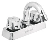MEZCLADORA PLÁSTICA PARA LAVABO, CUELLO CURVO, MANERALES ESTÁNDAR