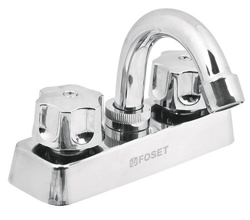 MEZCLADORA PLÁSTICA PARA LAVABO, CUELLO CURVO, MANERALES ESTÁNDAR
