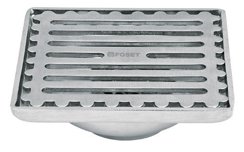 RESUMIDERO CUADRADO DE ACERO INOX, 4 X 4