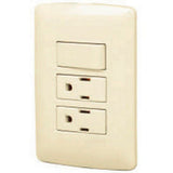 PLACA ARMADA 2 CONTACTOS E INTERRUPTORLÍNEA ITALIANA