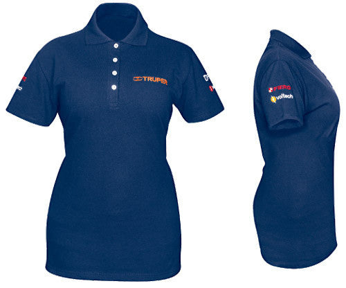 PLAYERA POLO AZUL DAMA CH BORDADA