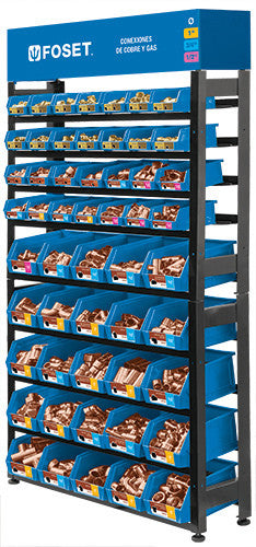 RACK CON CONEXIONES DE COBRE Y GAS FOSET