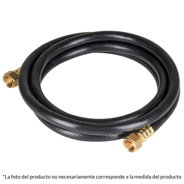 Manguera flexible negra, PVC, 3/8', 250 PSI,con conexión, 4m