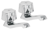 JUEGO 2 LLAVES PARA LAVABO, MANERALES TIPO CUBO, BASIC
