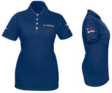 PLAYERA POLO AZUL DAMA G BORDADA