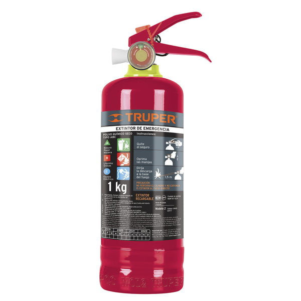Extintor recargable para emergencia tipo ABC, portatil ,1 kg
