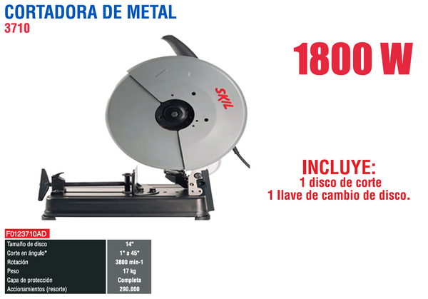 SKIL 3710 CORTADORA DE METAL F0123710AD