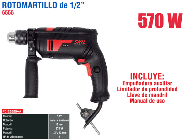 SKIL ROTOMARTILLO 1/2 550W VVR