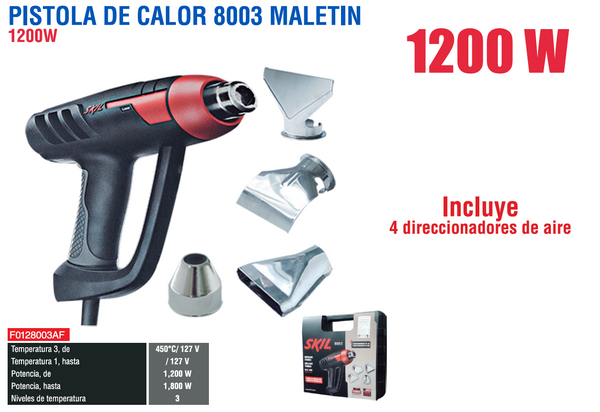 SKIL 8003 PISTOLA DE CALOR 1200W 127V C/MALETA F0128003AF