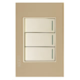 LUCEK PLA 3 INT SENC DE 1 MÓD CRISTAL DORADO MARFIL