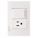 LUCEK PLA 1 INT SENC Y 1 CONT DE 1.5 MOD CRISTAL BLANCO BLANCO